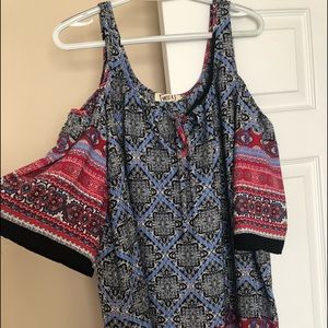 West K dress with open shoulders